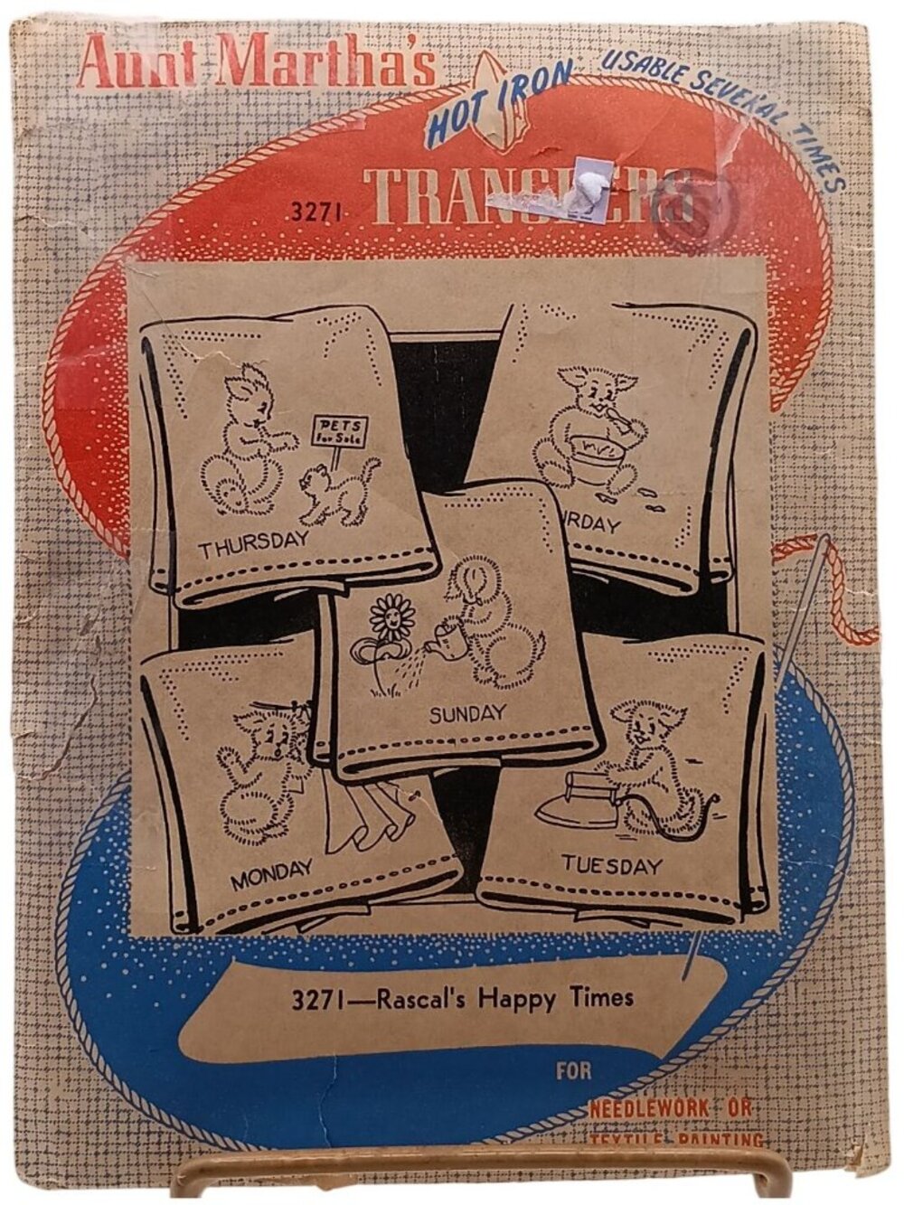Vintage Aunt Marthas Hot Iron Transfers 3271 Rascals Happy Times For Needlework